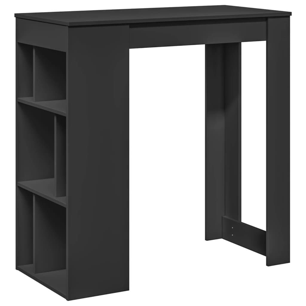 vidaXL Τραπέζι Μπαρ με Ράφια Μαύρο 102 x 50 x 103,5 εκ.από Επεξ. Ξύλο