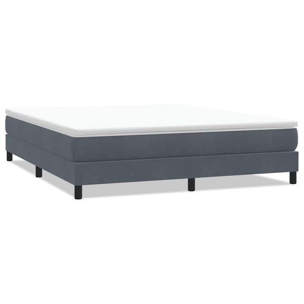vidaXL Box Spring Κρεβάτι χωρίς στρώμα Σκούρο γκρι 180x220 cm Velvet