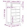 vidaXL Παπουτσοθήκη Μαύρη 60 x 34 x 105 εκ. από Μασίφ Ξύλο Πεύκου