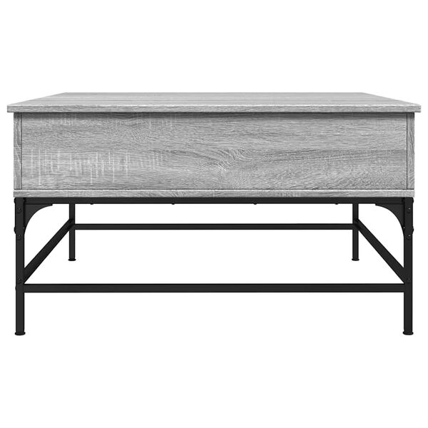 vidaXL Τραπεζάκι Σαλονιού Γκρι Sonoma 80x80x45 εκ. Επεξ. Ξύλο/Μέταλλο