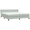 vidaXL Κρεβάτι Boxspring με Στρώμα Ανοιχτό Γκρι 180x210 εκ. Βελούδινο