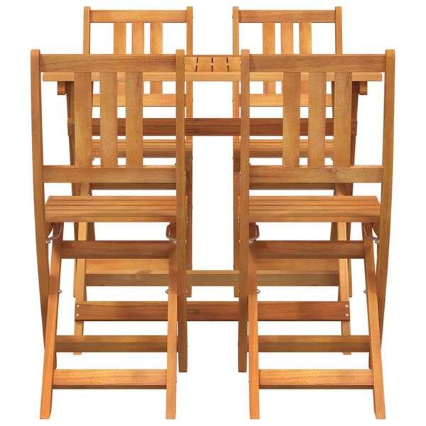 vidaXL Σετ Μπιστρό Κήπου 5 pcs Καφέ Μασίφ ξύλο ακακίας