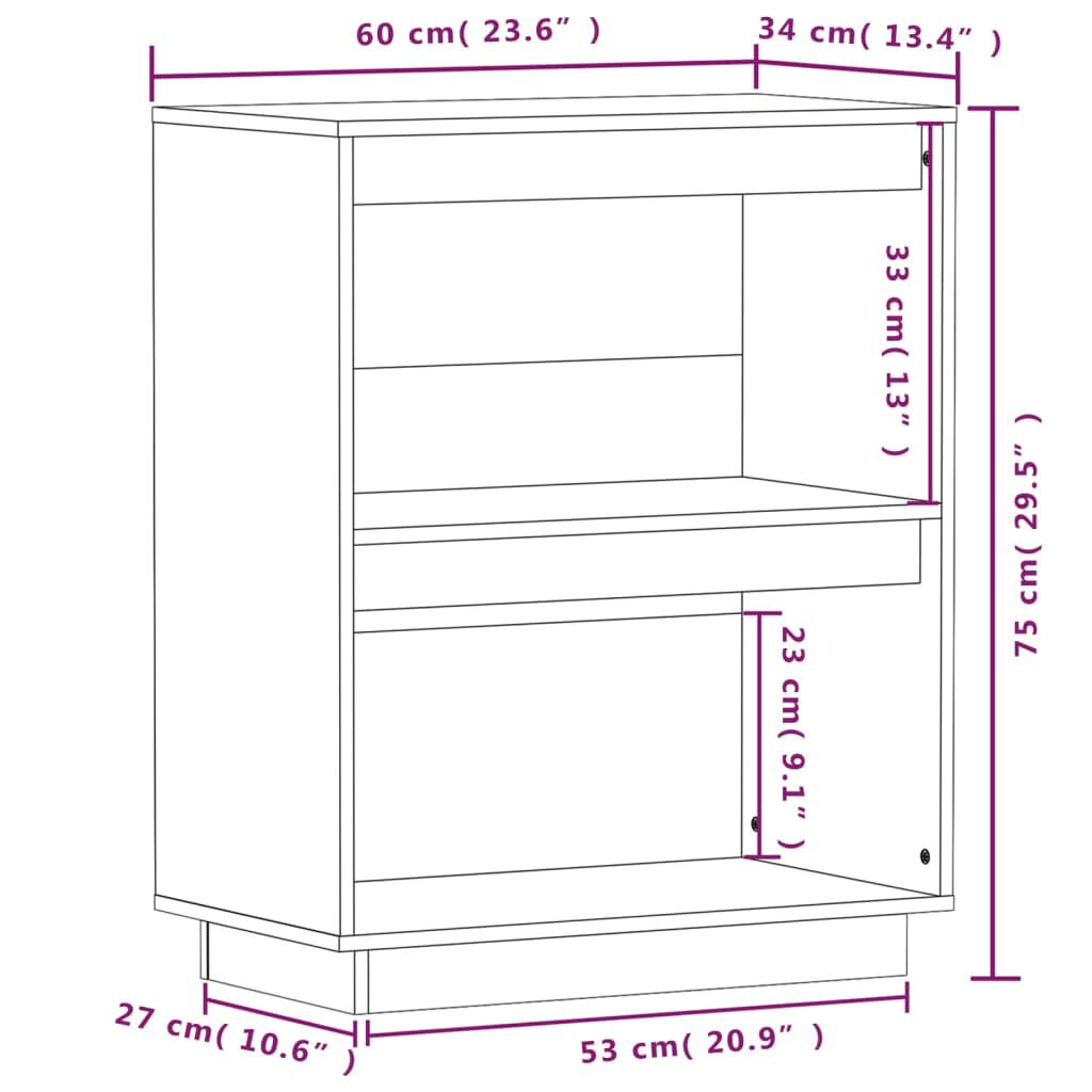 vidaXL Ντουλάπι Κονσόλα 60x34x75 εκ. από Μασίφ Ξύλο Πεύκου