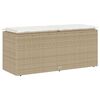 vidaXL Πάγκος κήπου με μαξιλάρι Μπεζ 110x40x44 cm Πολυ μπαστούνι