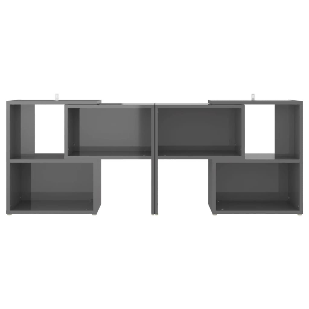 vidaXL Έπιπλο Τηλεόρασης Γυαλ. Γκρι 104 x 30 x 52 εκ. από Επεξ. Ξύλο