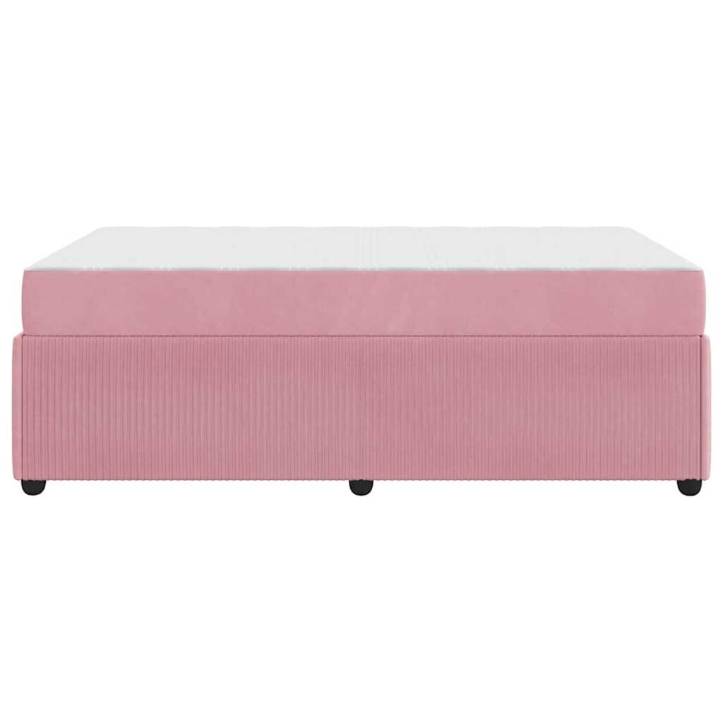 vidaXL Σκελετός κρεβατιού με στρώμα Άλλο Ροζ 120 x 190 cm Βελούδο