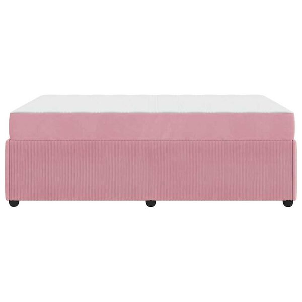 vidaXL Σκελετός κρεβατιού με στρώμα Άλλο Ροζ 120 x 190 cm Βελούδο