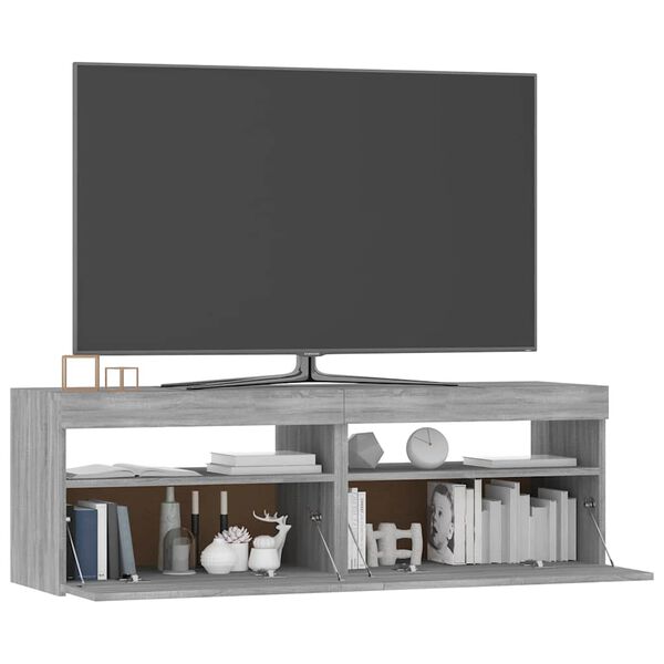 vidaXL Έπιπλο Τηλεόρασης με LED Γκρι Sonoma 120x35x40 εκ.