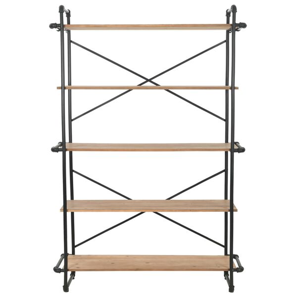 vidaXL Βιβλιοθήκη 120 x 42 x 180 εκ. από Μασίφ Ξύλο Ελάτης / Ατσάλι