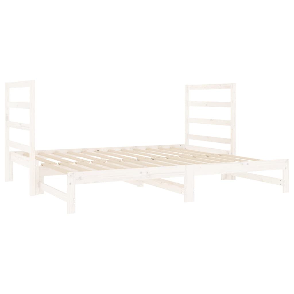 vidaXL Καναπές Κρεβάτι Συρόμενος Λευκός 2x(90x190) εκ. από Μασίφ Πεύκο