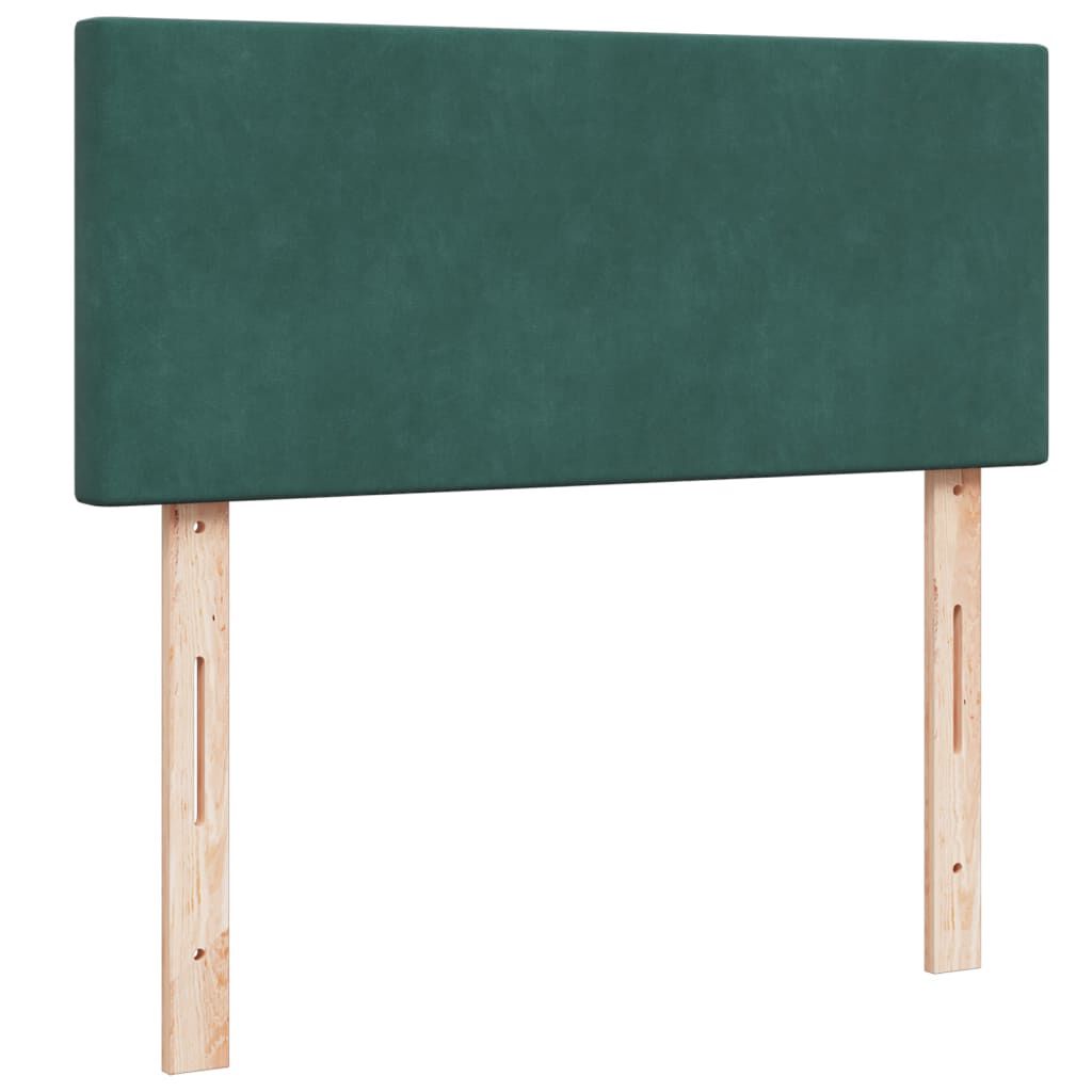 vidaXL Κρεβάτι Boxspring με Στρώμα Σκούρο Πράσινο 120x200εκ. Βελούδινο