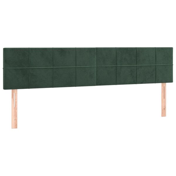 vidaXL Κρεβάτι Boxspring με Στρώμα Σκούρο Πράσινο 120x190εκ. Βελούδινο