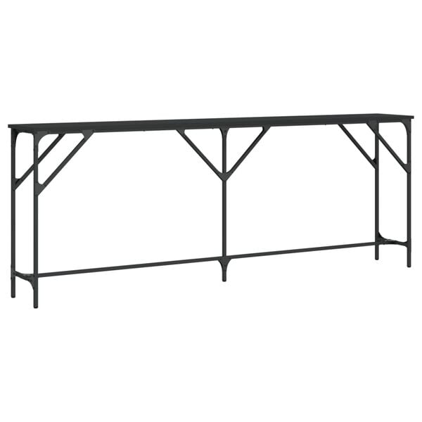 vidaXL Τραπέζι Κονσόλα Μαύρο 200x29x75 εκ. Επεξεργασμένο Ξύλο