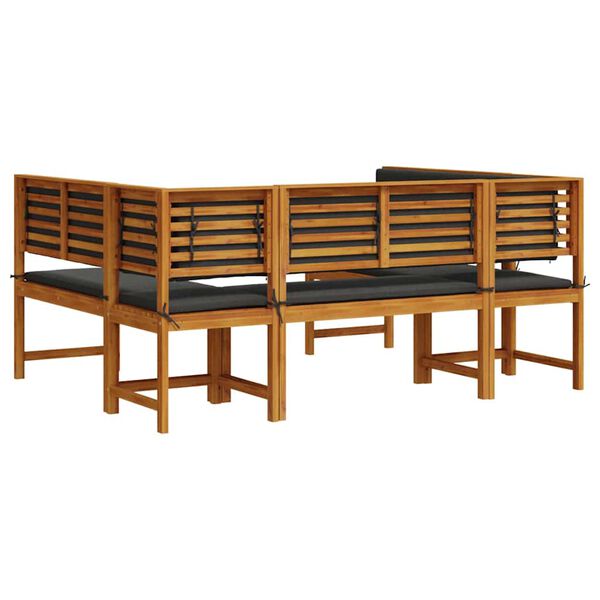 vidaXL Σετ Παγκάκι Κήπου 5 pcs Καφέ Μασίφ ξύλο ακακίας