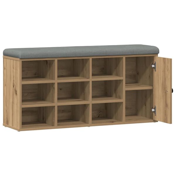 Πάγκος παπουτσιών vidaXL Artisan Oak 102x32x50 cm Κατασκευασμένο ξύλο