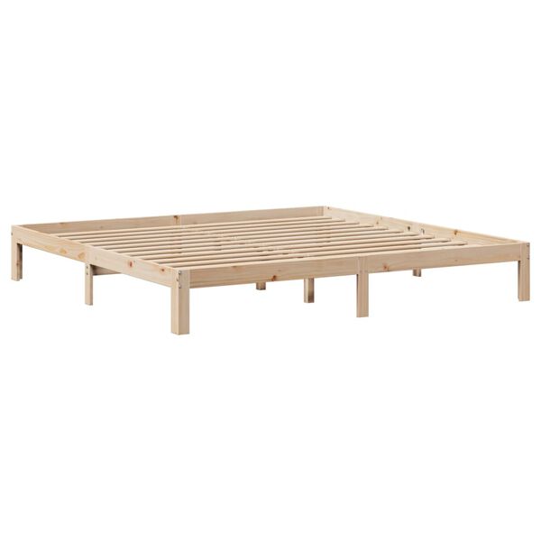 vidaXL Πλαίσιο Κρεβατιού με Κεφαλάρι 180x200 εκ. από Μασίφ Ξύλο Πεύκου