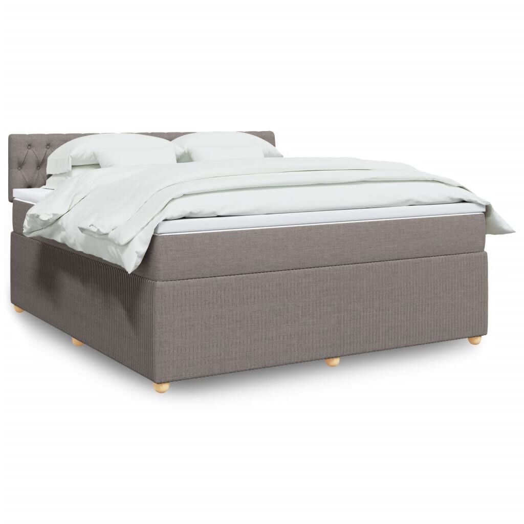 vidaXL Κρεβάτι Boxspring με Στρώμα Taupe 180x200 εκ. Υφασμάτινο