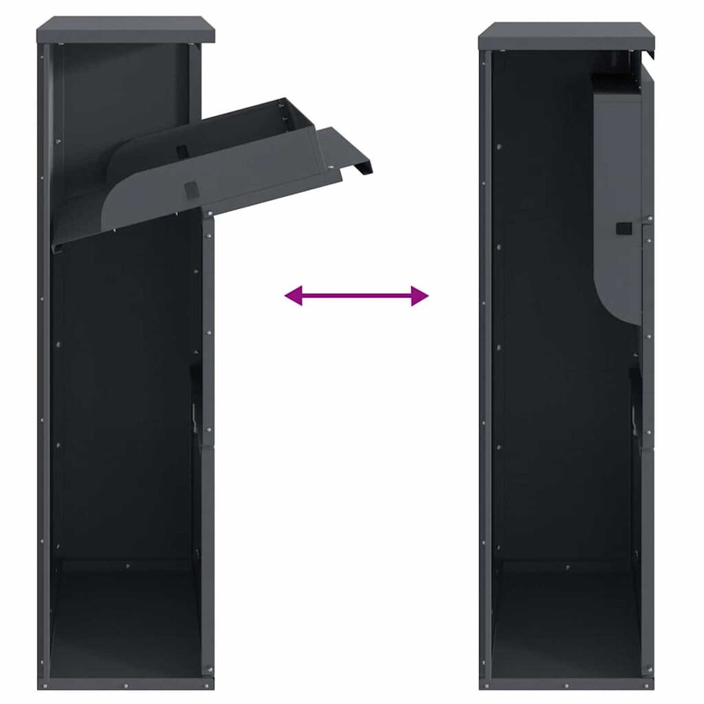 vidaXL Γραμματοκιβώτιο για Πακέτα Ανθρακί 44x22x82 εκ Χάλυβα