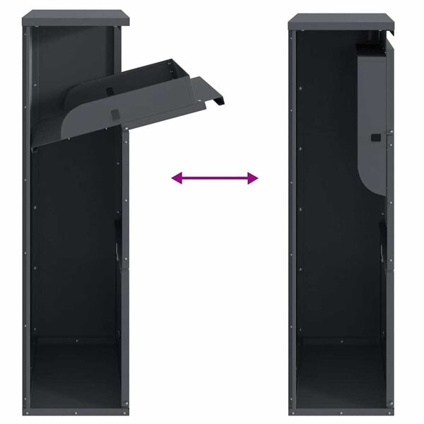 vidaXL Γραμματοκιβώτιο για Πακέτα Ανθρακί 44x22x82 εκ Χάλυβα