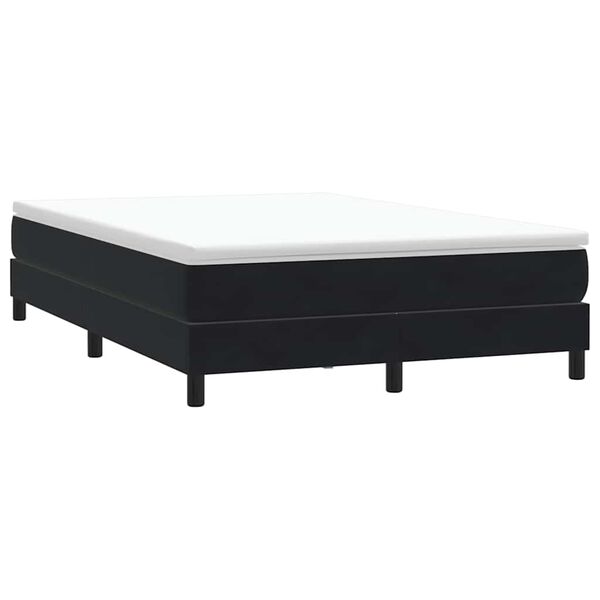 vidaXL Box Spring &Kappa;&rho;&epsilon;&beta;ά&tau;&iota; &chi;&omega;&rho;ί&sigmaf; &sigma;&tau;&rho;ώ&mu;&alpha; &Mu;&alpha;ύ&rho;&omicron; 140x210 cm &Beta;&epsilon;&lambda;&omicron;ύ&delta;&iota;&nu;&omicron;