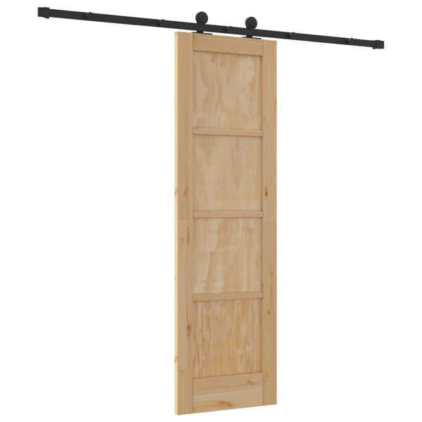 vidaXL Συρόμενη Πόρτα ORKDAL Φυσικό και μαύρο 61 x 198.5 εκ.