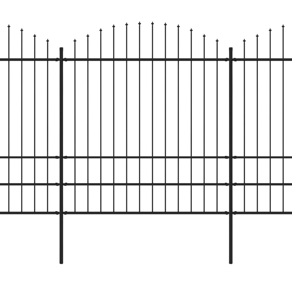 vidaXL Κάγκελα Περίφραξης με Λόγχες Μαύρα (1,75-2) x 13,6 μ. Ατσάλινα
