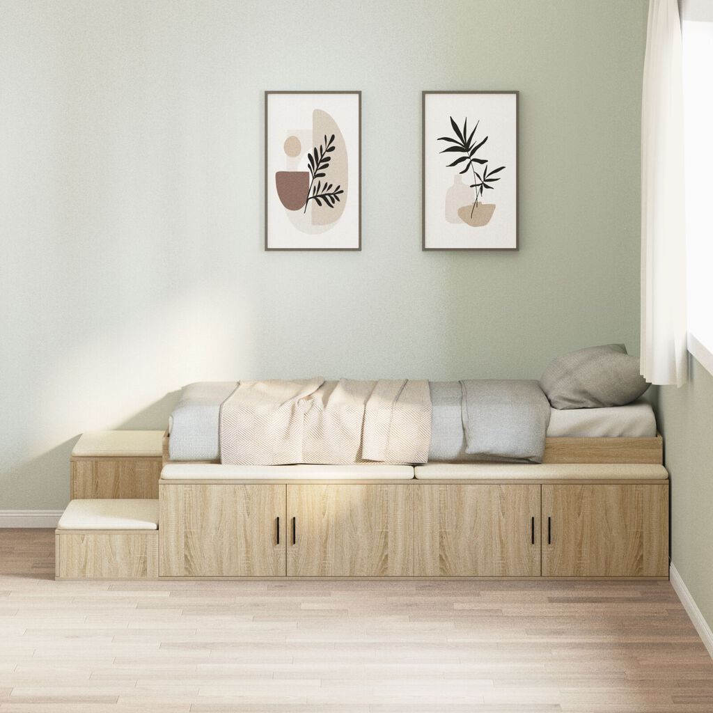 vidaXL κρεβάτι αποθήκευσης από Sonoma Oak 90x190 εκ