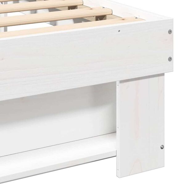 vidaXL Σκελετός Κρεβατιού Λευκό 150 x 200 cm Μασίφ ξύλο πεύκου