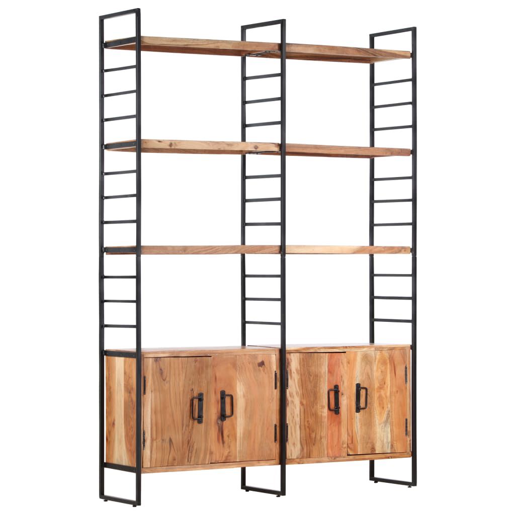 vidaXL Βιβλιοθήκη με 4 Επίπεδα 124 x 30 x 180 εκ. Μασίφ Ξύλο Ακακίας