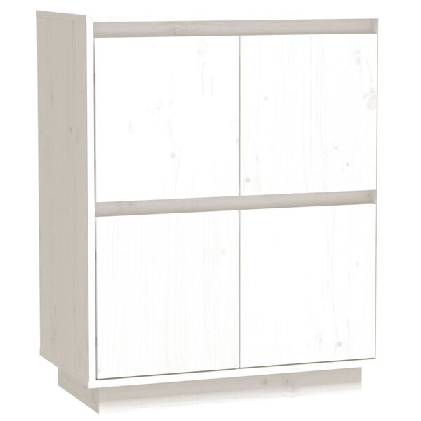 vidaXL Συρταριέρα Λευκή 60 x 34 x 75 εκ. από Μασίφ Ξύλο Πεύκου