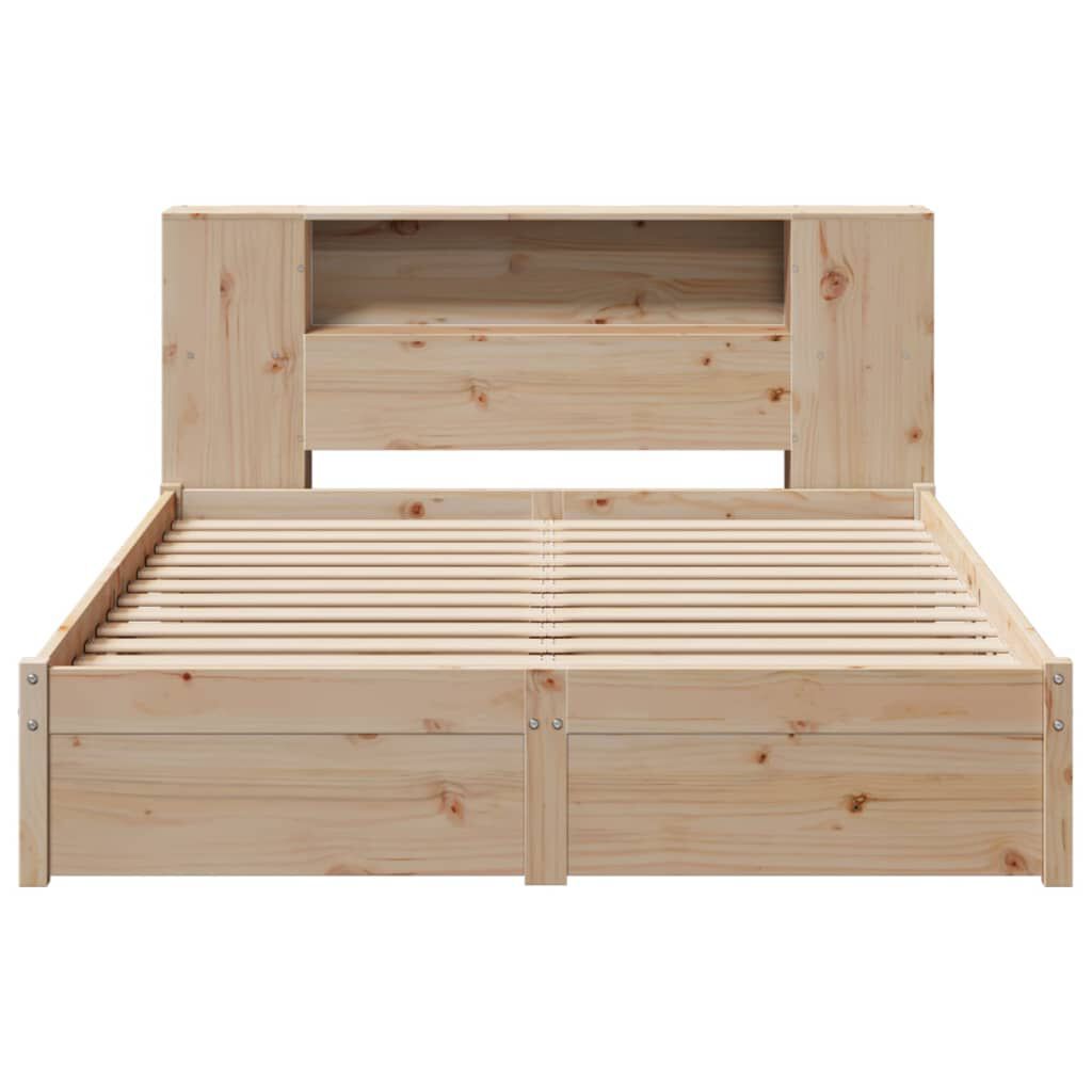 vidaXL Κρεβάτι Βιβλιοθήκη Χωρίς Στρώμα 150x200 εκ Μασίφ Ξύλο Πεύκου