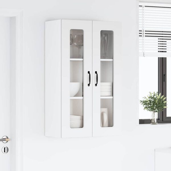 vidaXL Κρεμαστό ντουλάπι κουζίνας με ράφι Λευκό 60 x 31 x 100 εκ.