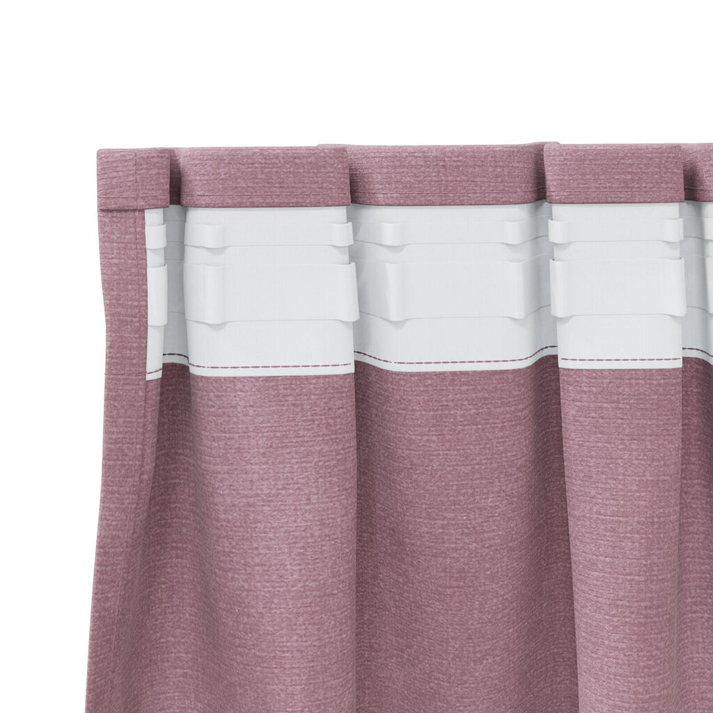 Curtains Blackout vidaXL με Ταινία κορυφής 2 τμχ Ροζ βελούδο