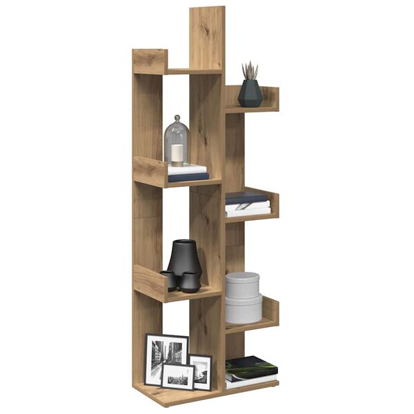 vidaXL Βιβλιοθήκη Αρτισιανή Δρυς 48x25,5x140 εκ. Επεξεργ. Ξύλο