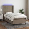 vidaXL &Kappa;&rho;&epsilon;&beta;ά&tau;&iota; Boxspring &mu;&epsilon; &Sigma;&tau;&rho;ώ&mu;&alpha; & LED Taupe 90x190 &epsilon;&kappa;. &Upsilon;&phi;&alpha;&sigma;&mu;ά&tau;&iota;&nu;&omicron;