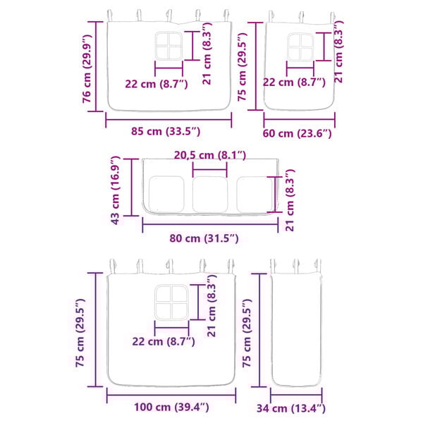 vidaXL Κουκέτα με Κουρτίνες Μπλε 75x190 εκ. Μασίφ Ξύλο Πεύκου