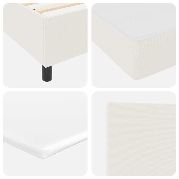 vidaXL Κρεβάτι Box Spring με Στρώμα Κρεμ Υφάσματος Κορδονιού