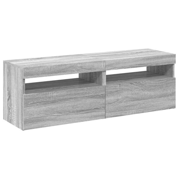 vidaXL Έπιπλα Τηλεόρασης με LED 2 τεμ. Γκρι Sonoma 60 x 35 x 40 εκ.