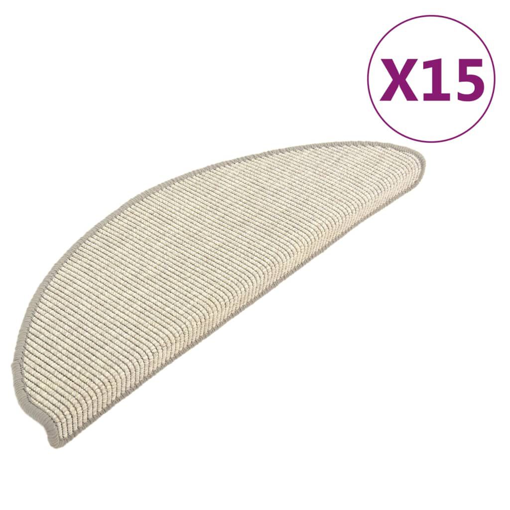vidaXL Πατάκια Σκάλας Αυτοκόλλητα 15 τεμ. Ασημί 65x21x4 εκ.