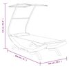 vidaXL Ξαπλώστρα ΕξΧώρου Κρεμ 100x190x134εκ Μασίφ Λυγισμένο Ξύλο Τέντα