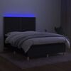 vidaXL &Kappa;&rho;&epsilon;&beta;ά&tau;&iota; Boxspring &mu;&epsilon; &Sigma;&tau;&rho;ώ&mu;&alpha; & LED &Mu;&alpha;ύ&rho;&omicron; 140x200 &epsilon;&kappa;. &Upsilon;&phi;&alpha;&sigma;&mu;ά&tau;&iota;&nu;&omicron;