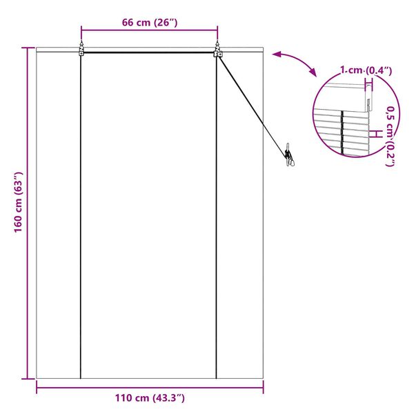 vidaXL Ρολά και Σκίες Παραθύρων Κίτρινο 110 x 160 cm Μπαμπού