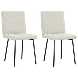 vidaXL Καρέκλες Τραπεζαρίας 2 τεμ. Κρεμ Βελούδινες
