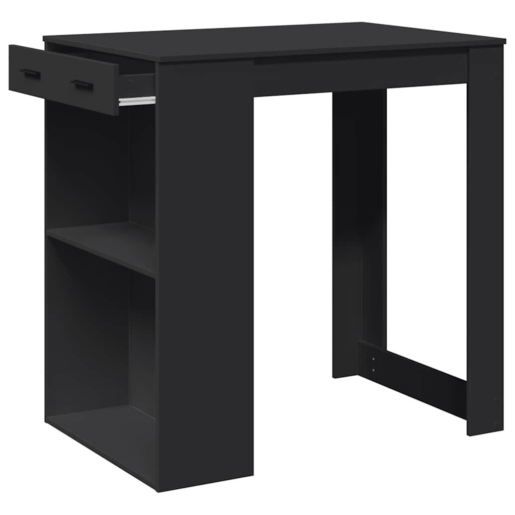 vidaXL Τραπέζι Μπαρ Μαύρο 102x70x103,5 εκ. Επεξεργ. Ξύλο