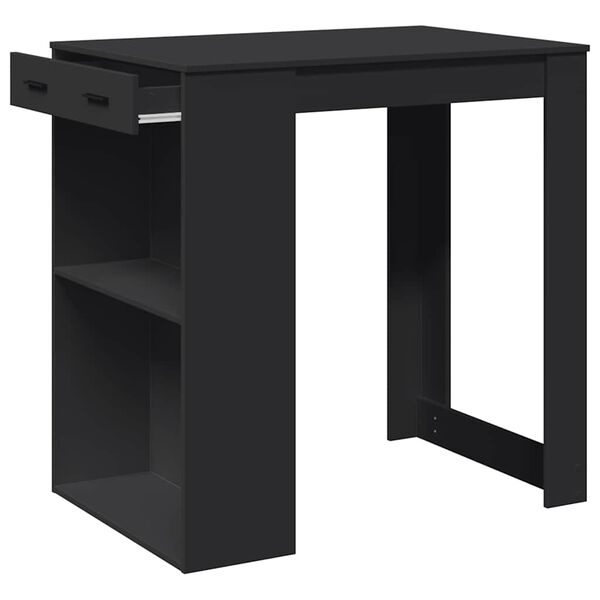 vidaXL Τραπέζι Μπαρ Μαύρο 102x70x103,5 εκ. Επεξεργ. Ξύλο