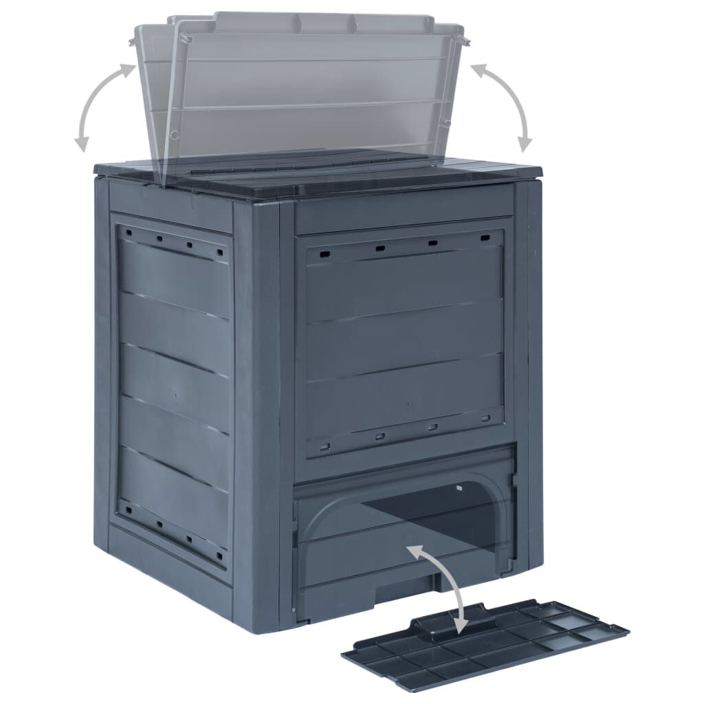 vidaXL Κομποστοποιητές Κήπου 2 τεμ. Γκρι 60 x 60 x 73 εκ. 520 Λίτρα