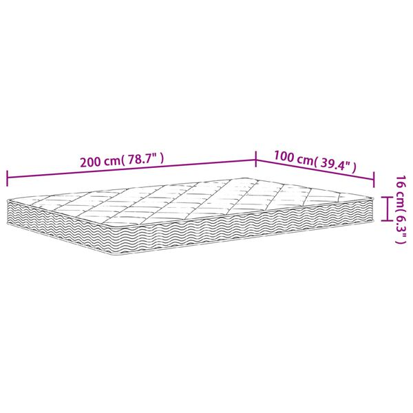 vidaXL Στρώμα Αφρού Medium Soft 100x200 εκ.