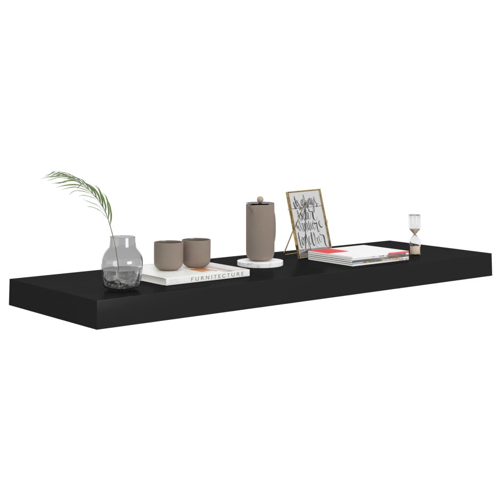 vidaXL Ράφια Τοίχου 4 τεμ. Μαύρα 80x23,5x3,8 εκ. MDF