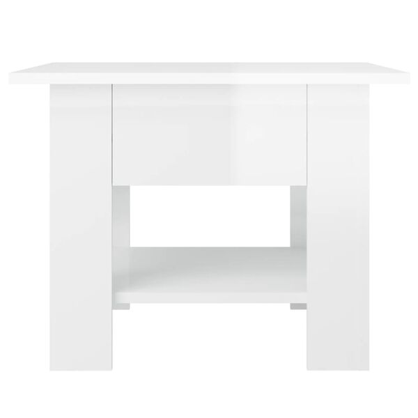 vidaXL Τραπεζάκι Σαλονιού Γυαλ. Λευκό 55 x 55 x 42 εκ. Επεξεργ. Ξύλο