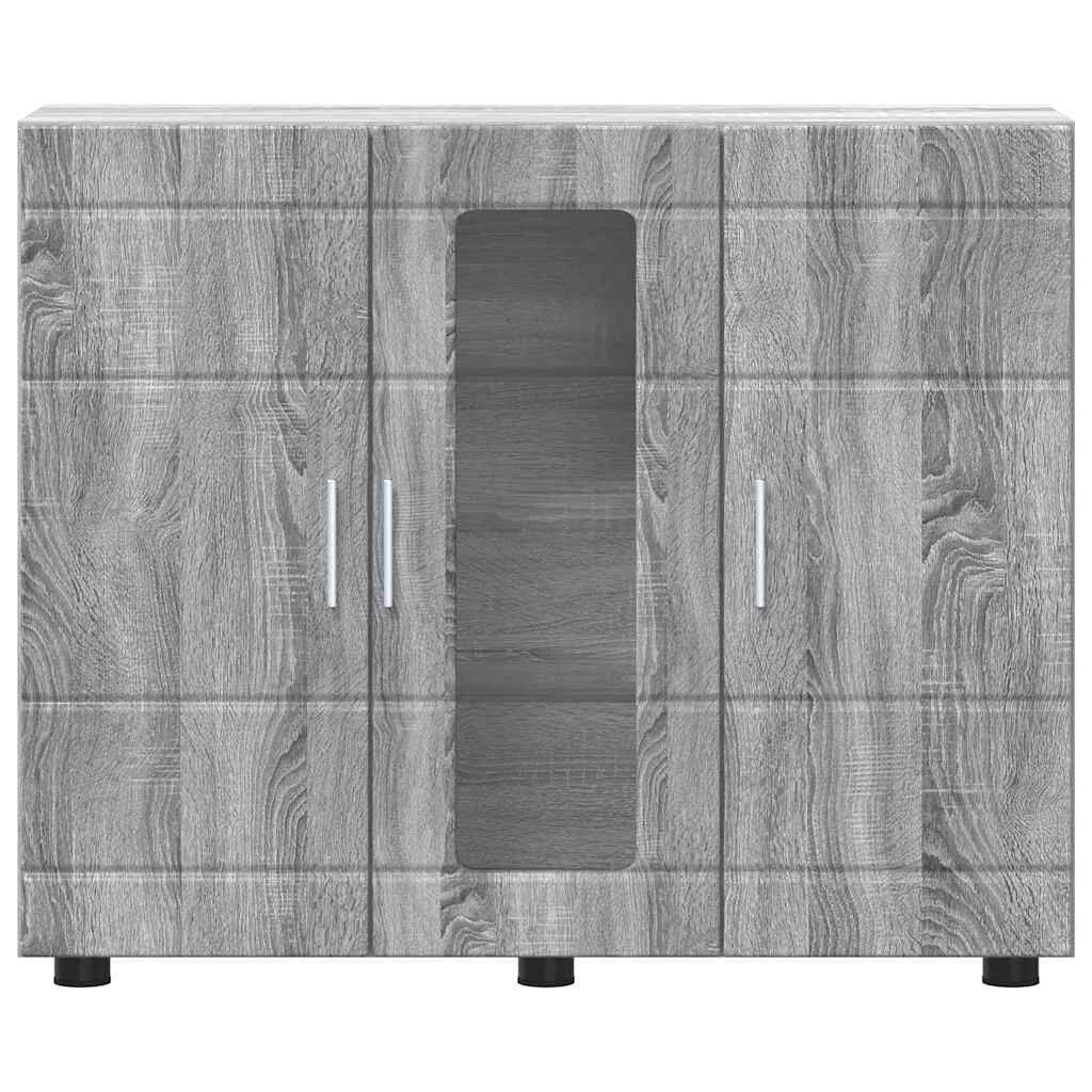 vidaXL Πλαϊνό γραφείο με ράφι με πόρτα Γκρι sonoma 55.5 x 29 x 100 εκ